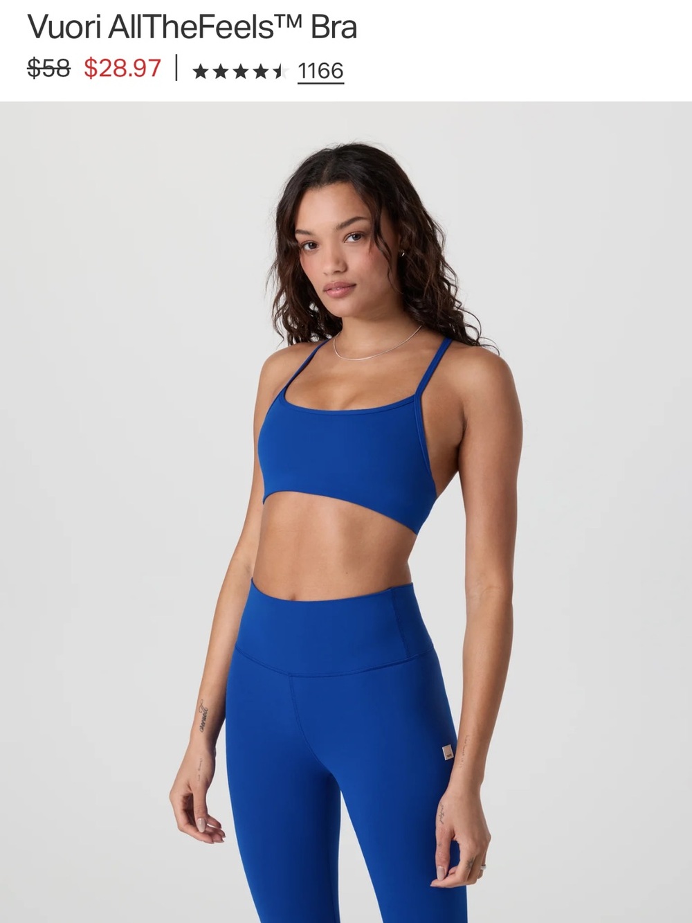 Vuori Copenhagen Blue Sports Bra - Picture 4 of 4